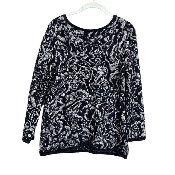 Chico's Eyelash-Trim Jacquard Pullover Sweater Womens Small - Picture 4 of 10